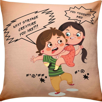 Brother Sister Fighting Cushion
