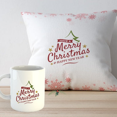 Happy Christmas Cushion with Mug