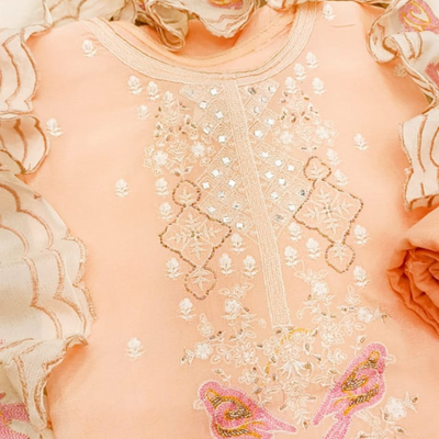 Pure chinon neck with embroidery work