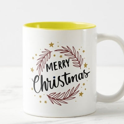 white Christmas mug