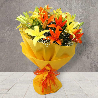 Bunch of 10 Mixed lilies Bouquet