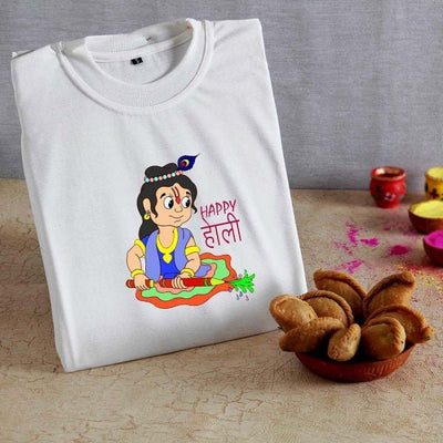 Gujiya with Holi T-shirt