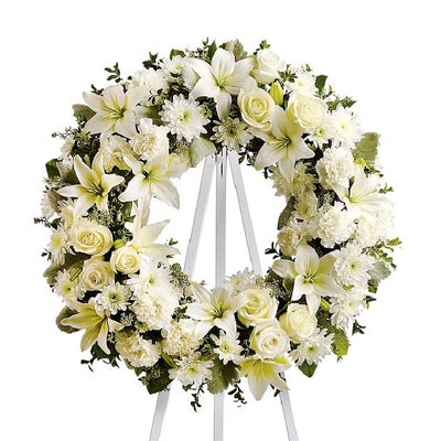 white roses with white  carnation