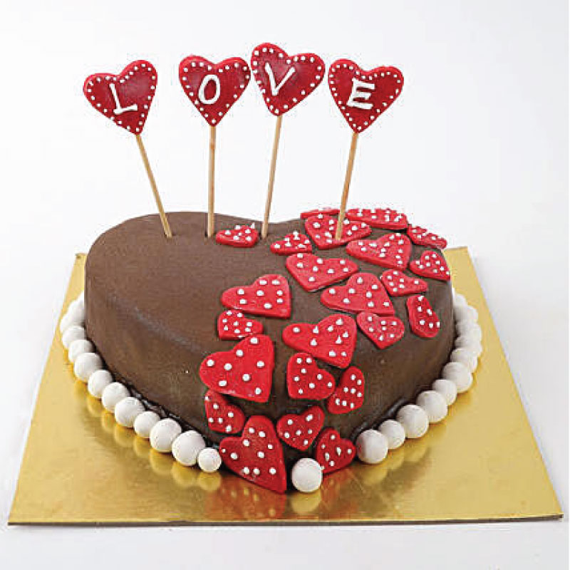 Order Chocolate Heart Delight Cake Online, Price Rs.849 | FlowerAura