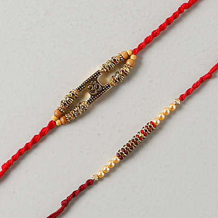 Trishul Turtle Beads American Diamond Gold Bracelet Rakhi For Men  ZIVOM