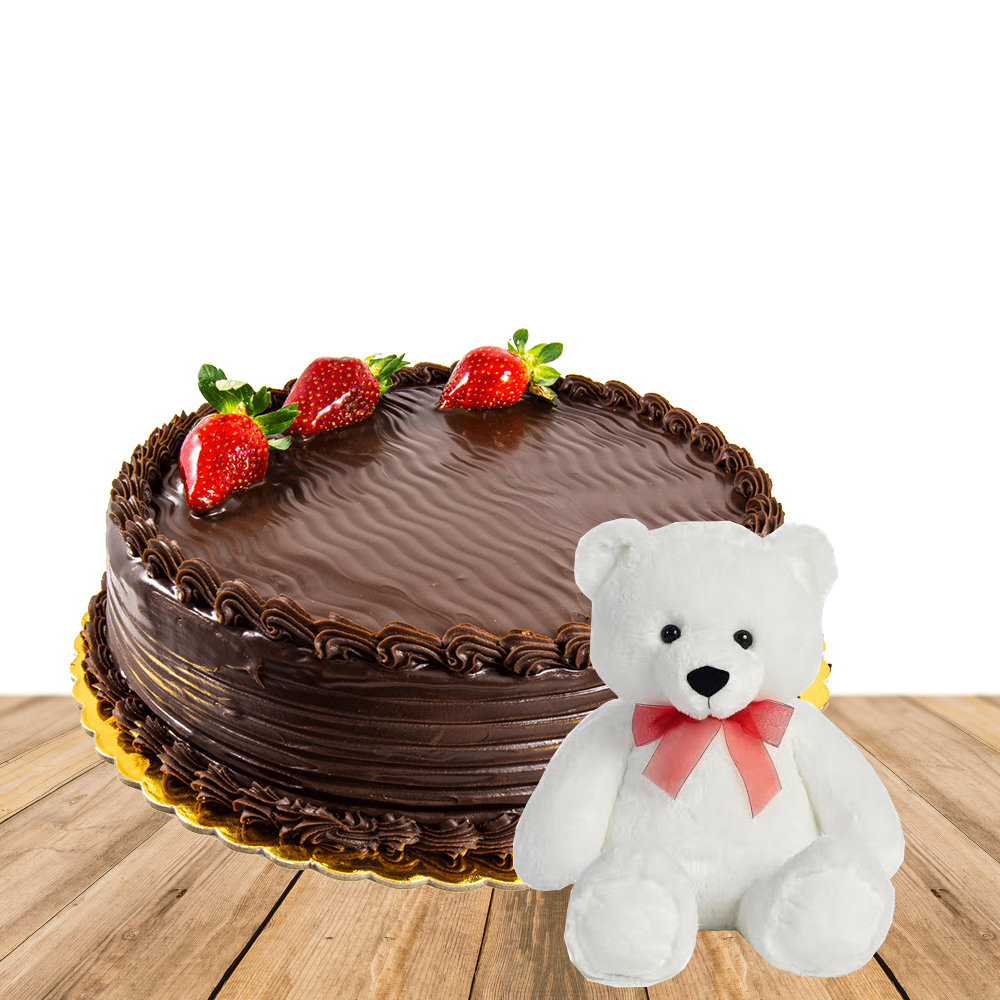Order Birthday Teddy Cake Combo Online, Price Rs.1445 | FlowerAura