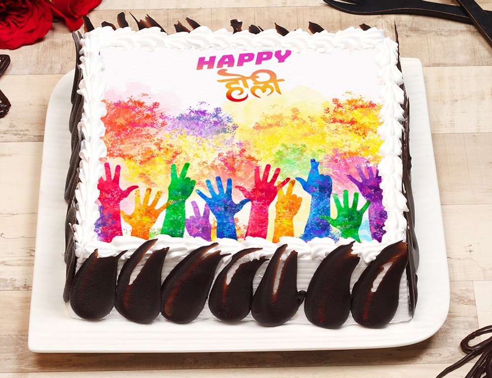 Happy Holi - Decorated Cake by MUSHQWORLD - CakesDecor