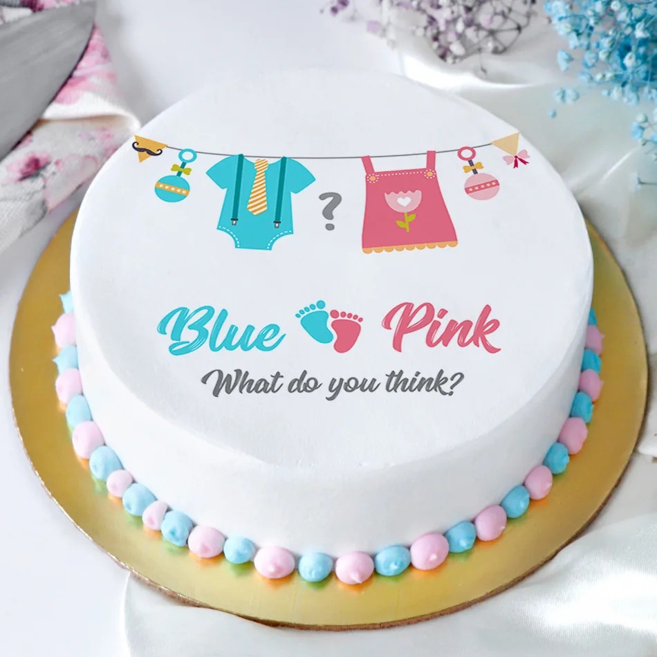 Pink and Blue Drip Baby Shower Cake - Hayley Cakes and Cookies Hayley Cakes  and Cookies