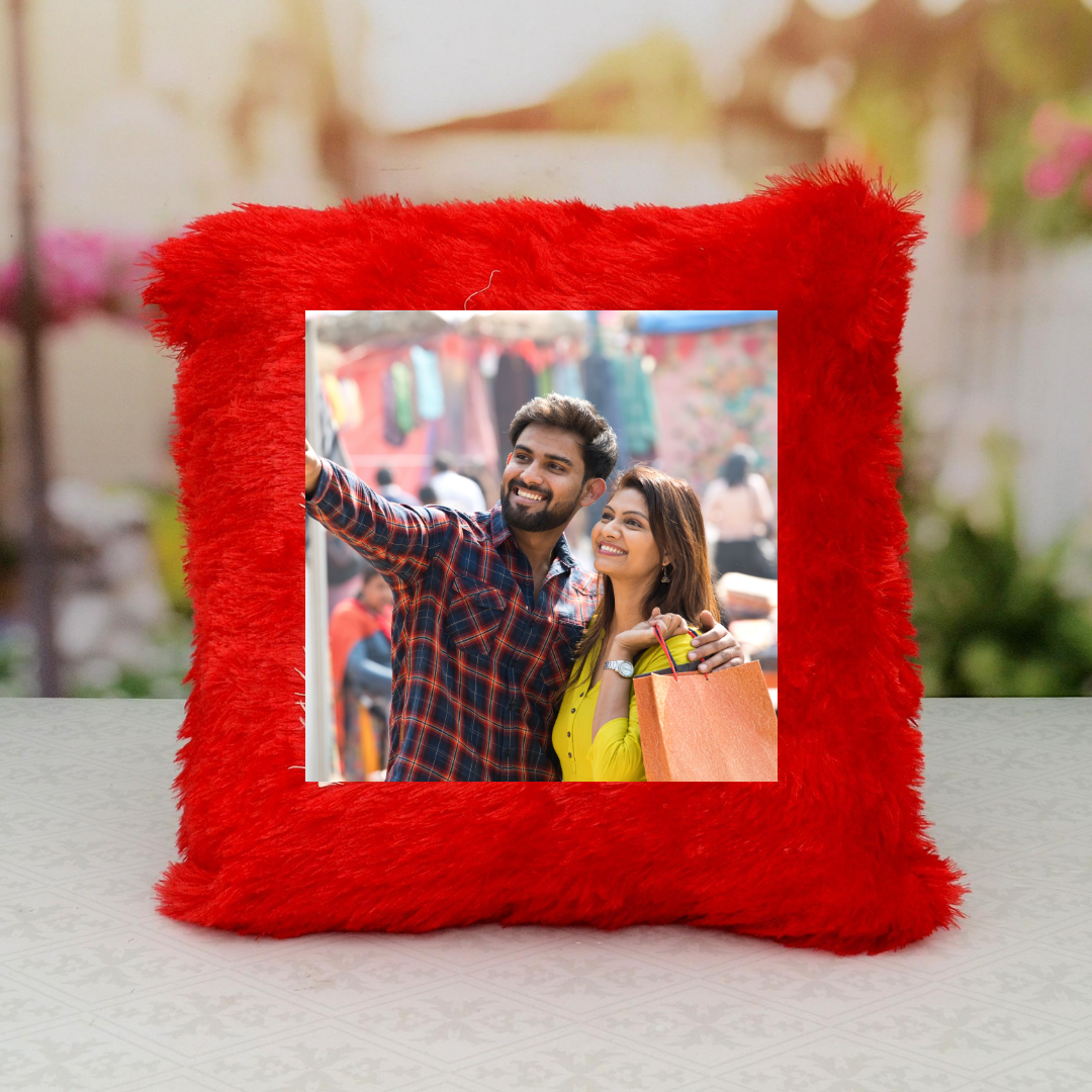 Buy Fur Cushion Pillow Personalized With Photo Online at Best Price | Od