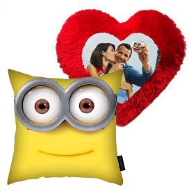 Minions Cushion with Heart Pillow