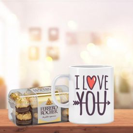 Love You Mug with 16 Pcs Ferrero Rocher