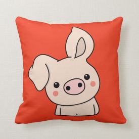 Happy New Year Pig Throw Cushion