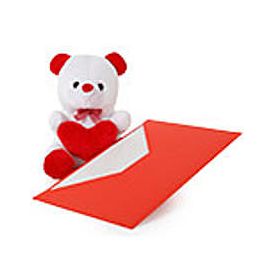 6 inch Teady Bear with Greeting card as per occasion