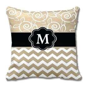 Black White monogram cushion