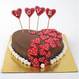 love Heart shaped chocolate truffle Cake