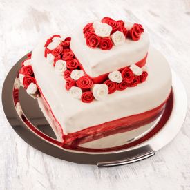 beautiful Heart shaped Cake in 2 tier