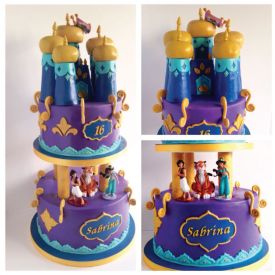 Alladin and Jasmine Castle Cake