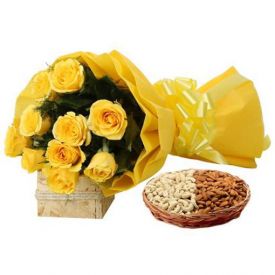 Roses with Dry Fruits Combo