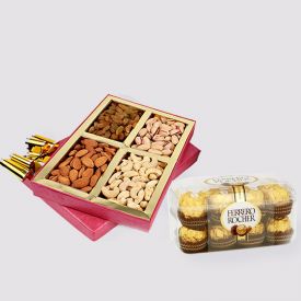 Mixed dry fruits and chocolates