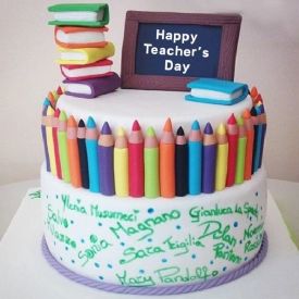 Teachers Day Vanilla Cake