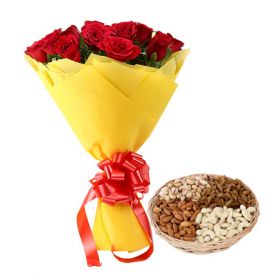 Roses With Mixed Dry Fruits