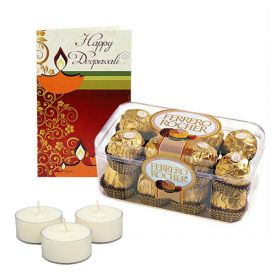 Ferrero Rocher with Diya & Greeting Card
