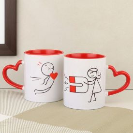 Heart Handle Red Mug