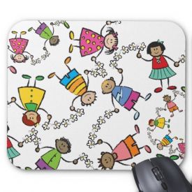 Happy friends around the world mouse pad