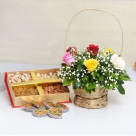 Mixed Roses with Dry Fruits and Cracker