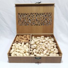Dry fruits with wooden Box