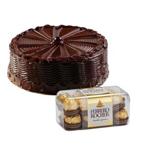 Chocolate cake and ferrero rocher