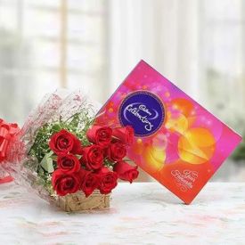 Red Roses With Celebration pack
