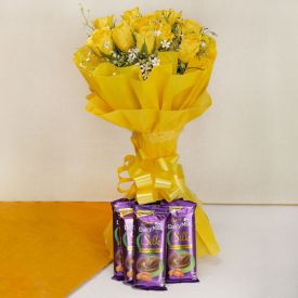 Yellow Roses With Silk