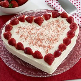 Strawberry Heart Shaped Cake