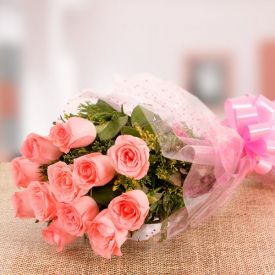 Fresh Pink Roses Bouquet