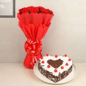 Black Forest with Red Carnations