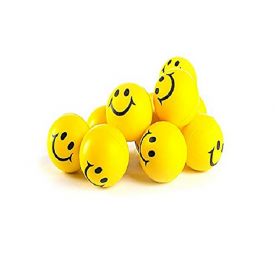 Yellow Foam set of 12 Smiley Ball