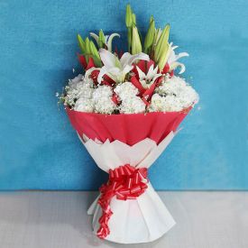Lovely lilies and Carnation Bunch