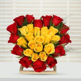 Arrangements Of Red And Yellow Roses