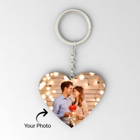 Personalized Heart Shape Wooden Key Chain