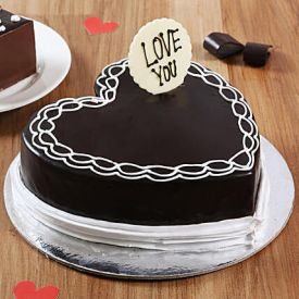 Love You Heart Shape Truffle Cake