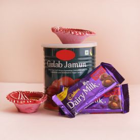Gulab Jamun with Chocolate and candles combo