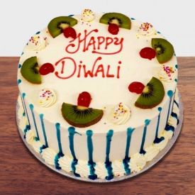 Diwali Cake with Kiwi Topping