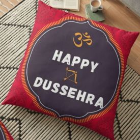 OM Happy Dussehra Cushion