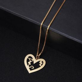 Jewellery Plated double heart Pendant With Chain