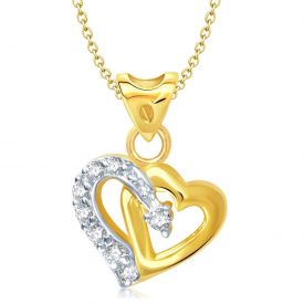 couple heart Real Rose Gold Plated Austrian Crystal Pendant for Girls