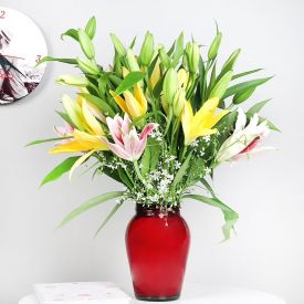 10 Mixed Color Lilies