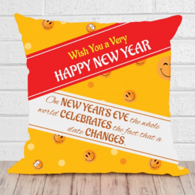 Happy New Year Snowman Throw Pillow