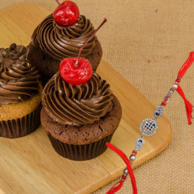 Chocolate Cup cakes with rakhi