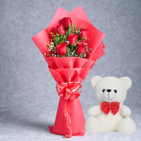 Red Roses and Teddy bear